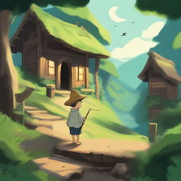 Every day, before the sun rises, Lui steps out of his house with his magic wand made from ancient tree wood