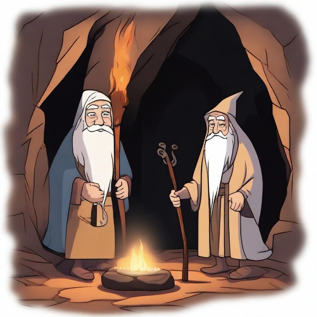 Inside the cave, she meets a wise old wizard named Pak Wicak