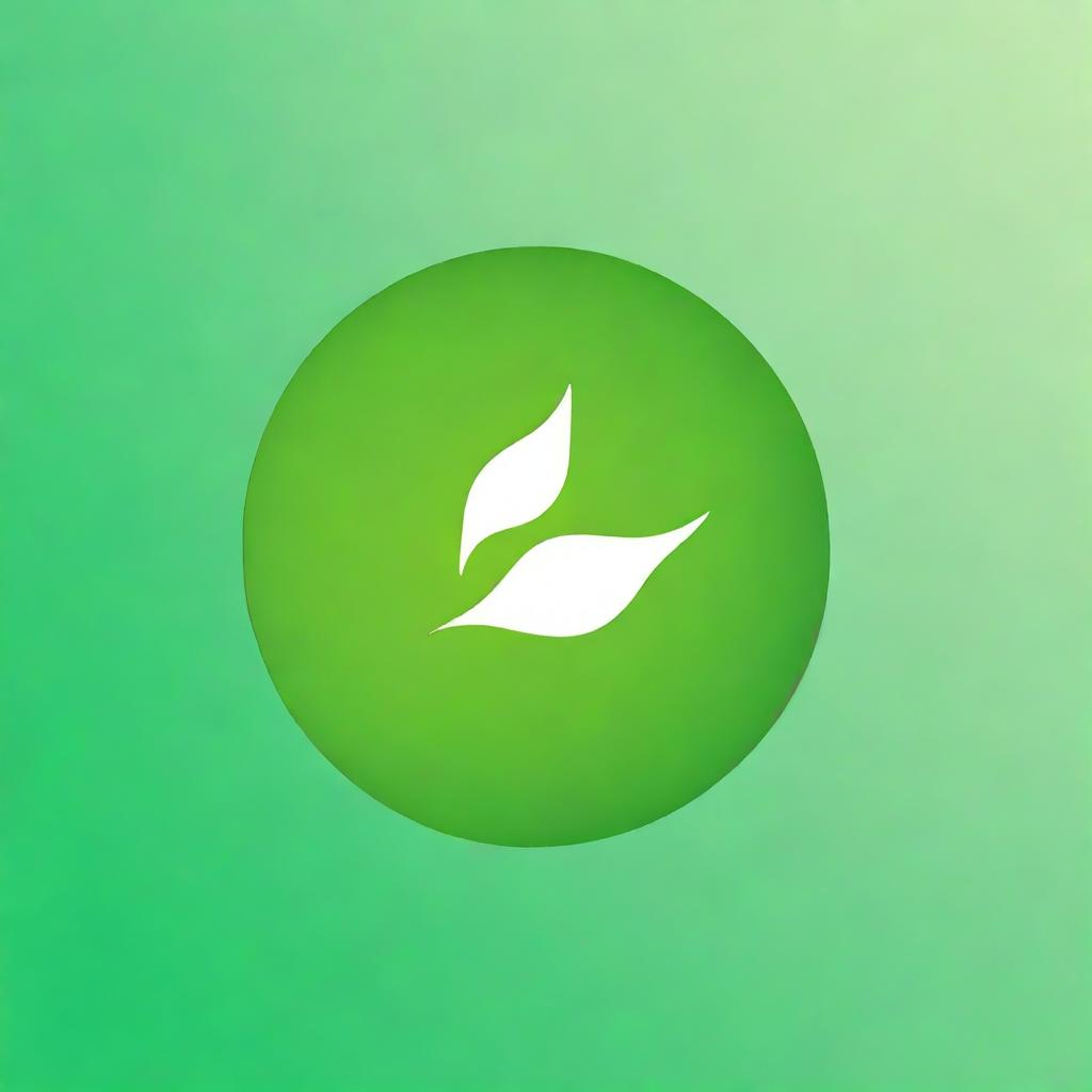 Create a logo for a solar product featuring a sun in the middle of two near-realistic green leaves with detailed leaf features