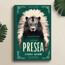 Create a book cover with the title 'A presa, a pena e o marfim'