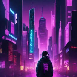 Create an image with the name 'Ruyin' displayed in a cyberpunk style