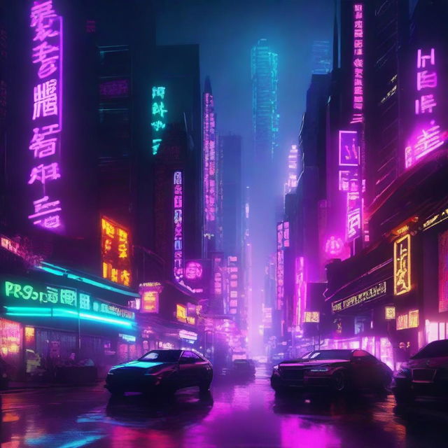 Create images with the name 'Ruyin' prominently featured in a cyberpunk style