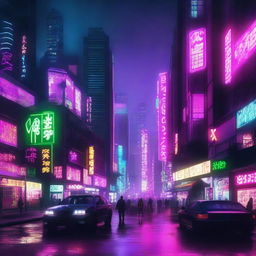 Create images with the name 'Ruyin' prominently featured in a cyberpunk style