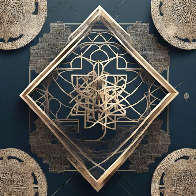 A textbook cover on the history of Islam, featuring an intricate geometric pattern and a modern design