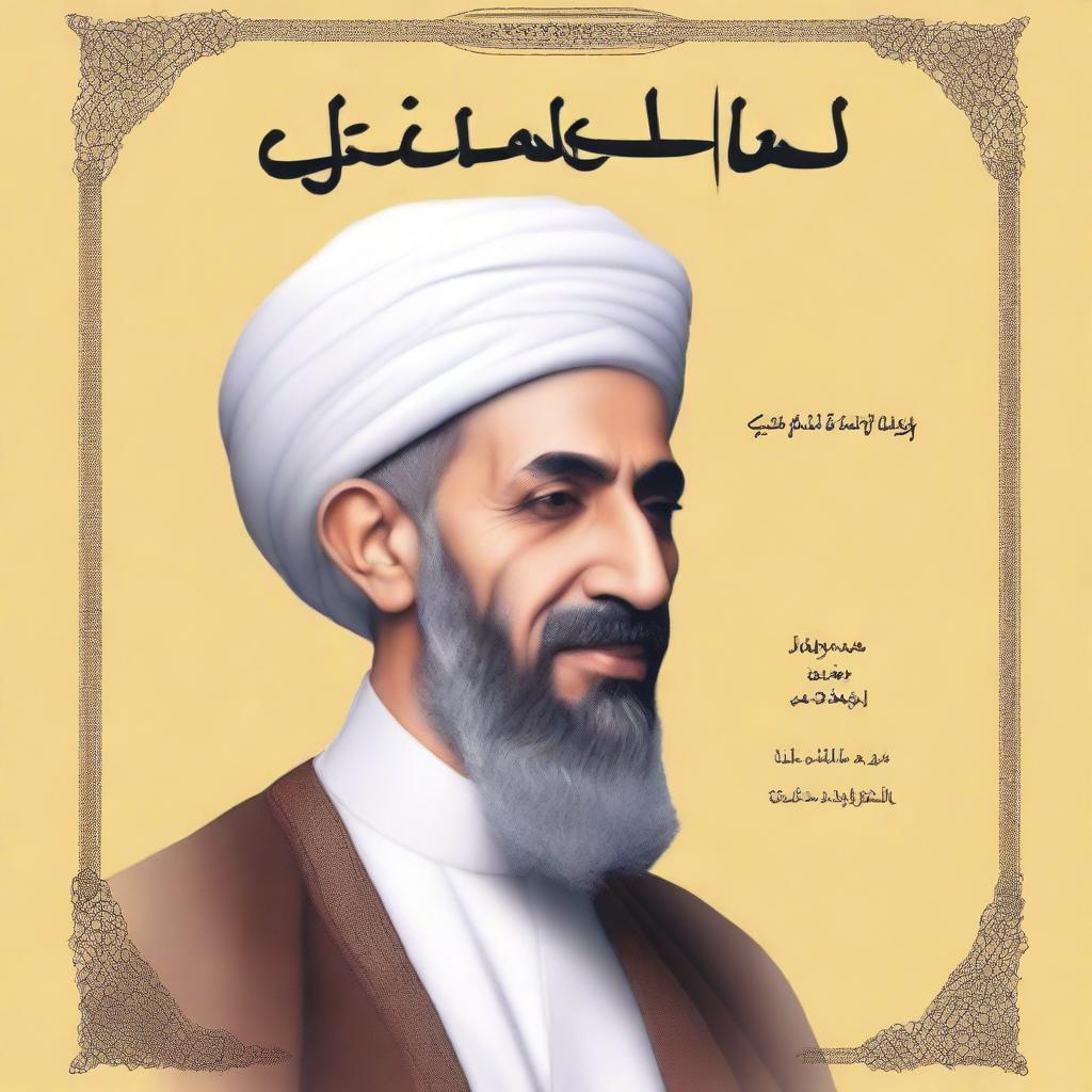 غلاف كتاب مدرسي عن تاريخ النبي محمد صلى الله عليه وآله وسلم، يتميز بنمط هندسي معقد وتصميم حديث