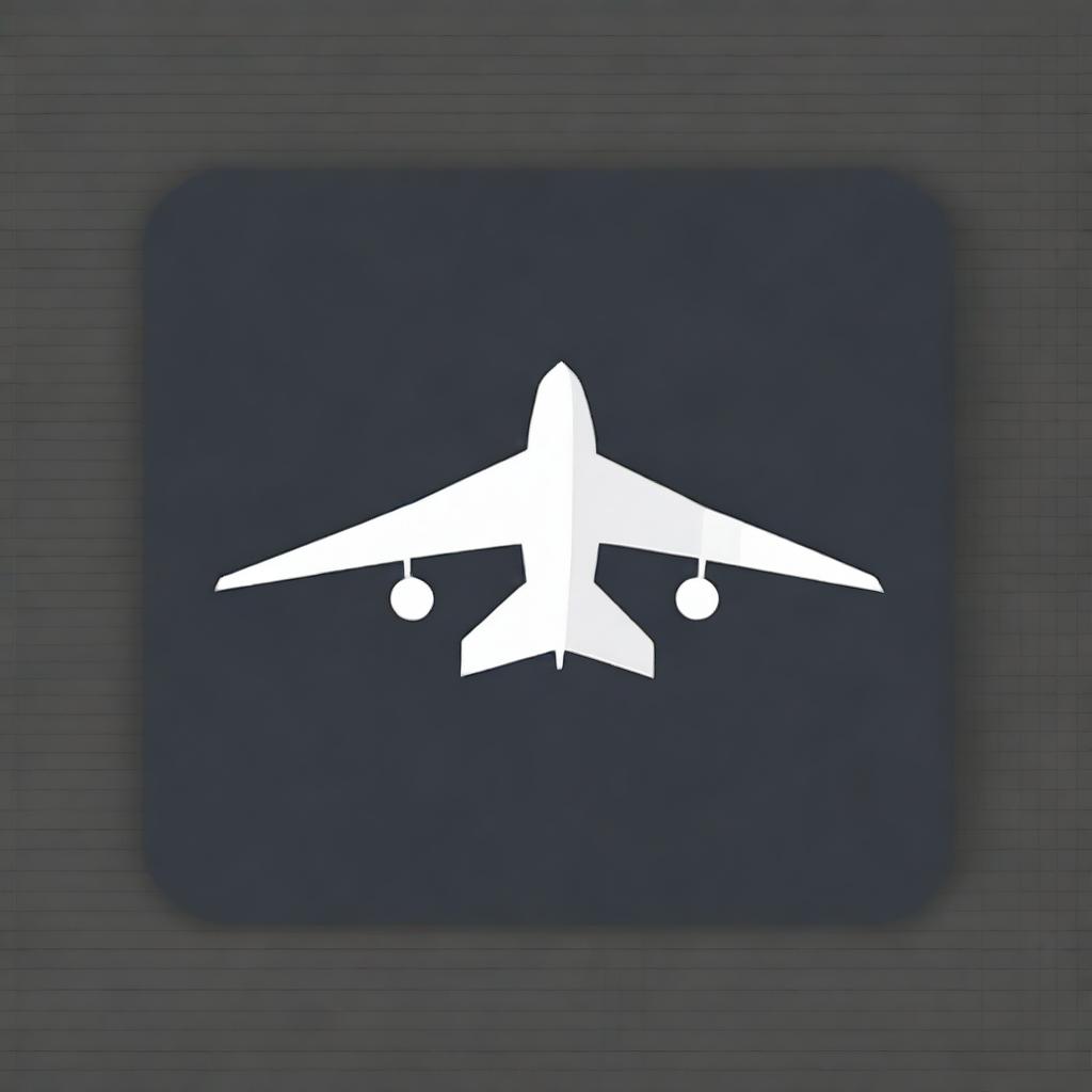 A simple white icon of an airplane on a transparent background