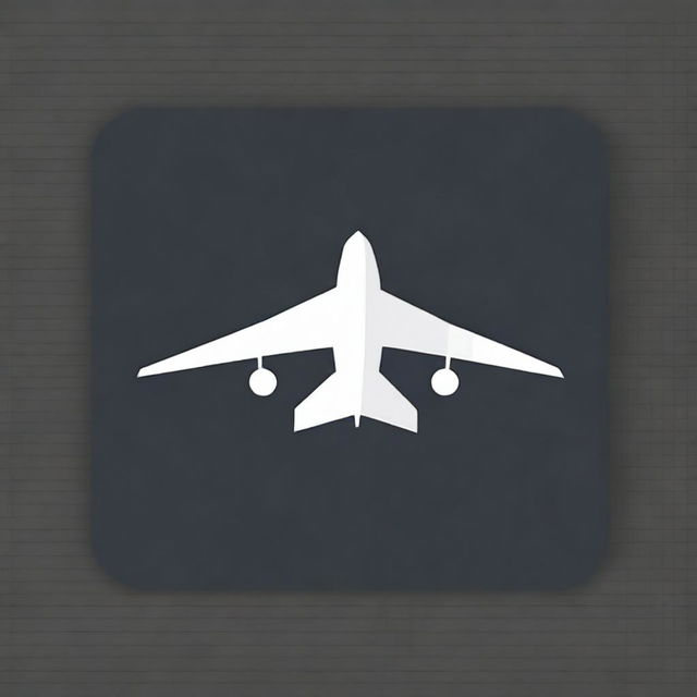 A simple white icon of an airplane on a transparent background