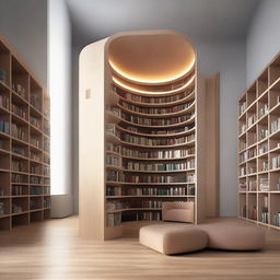 A visually captivating book cover featuring a smart library