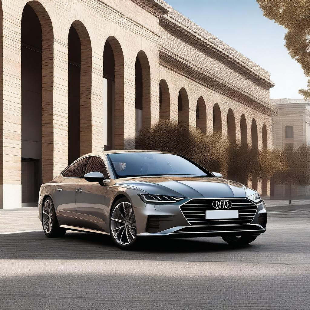 A detailed and realistic rendering of an Audi A7 C8
