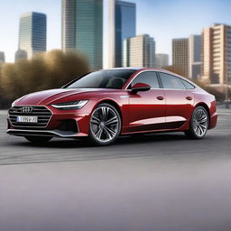 A detailed and realistic rendering of an Audi A7 C8