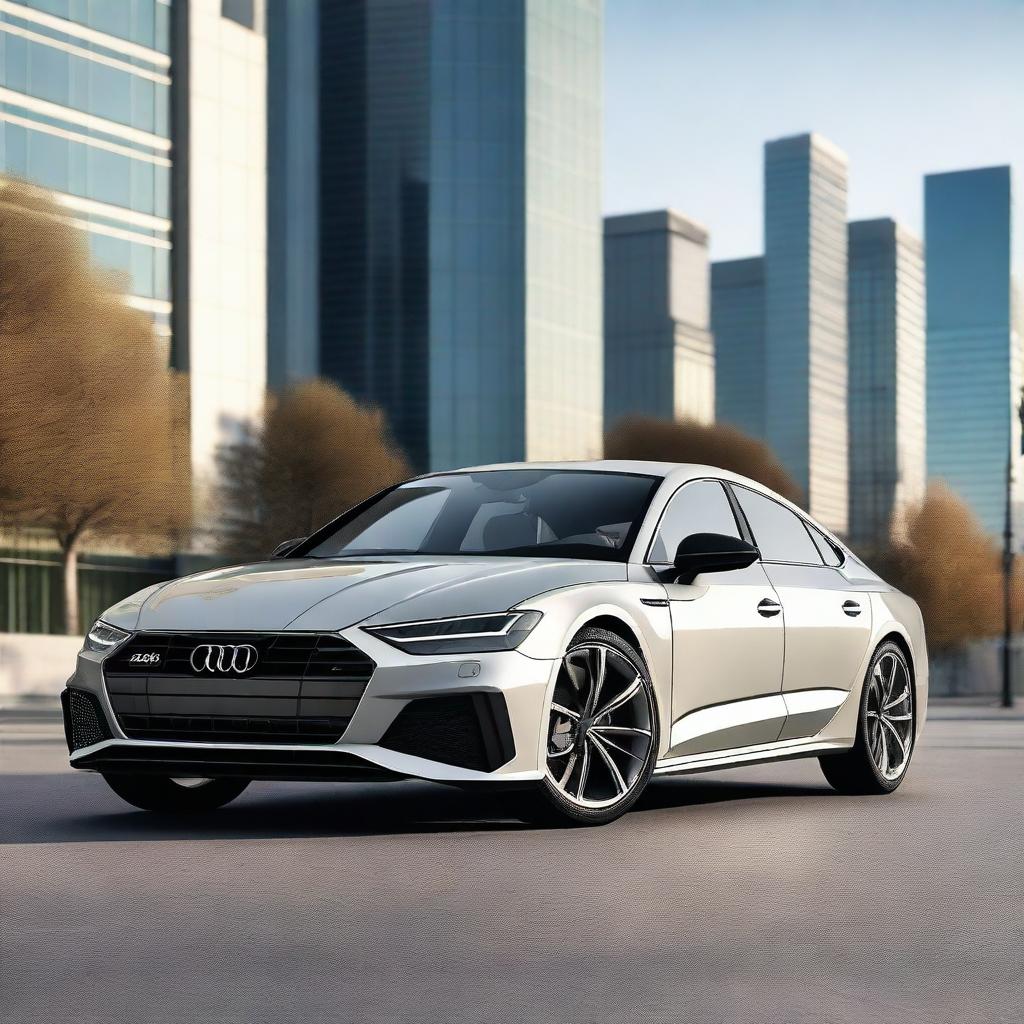 A detailed and realistic rendering of an Audi A7 C8 S line