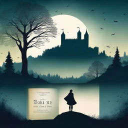 A captivating book cover design featuring a mysterious and enchanting landscape