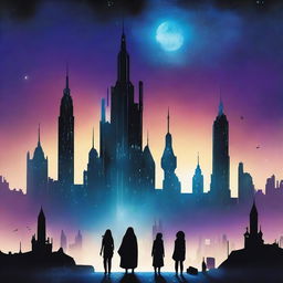 Create a book cover with a dark, foreboding starfield background