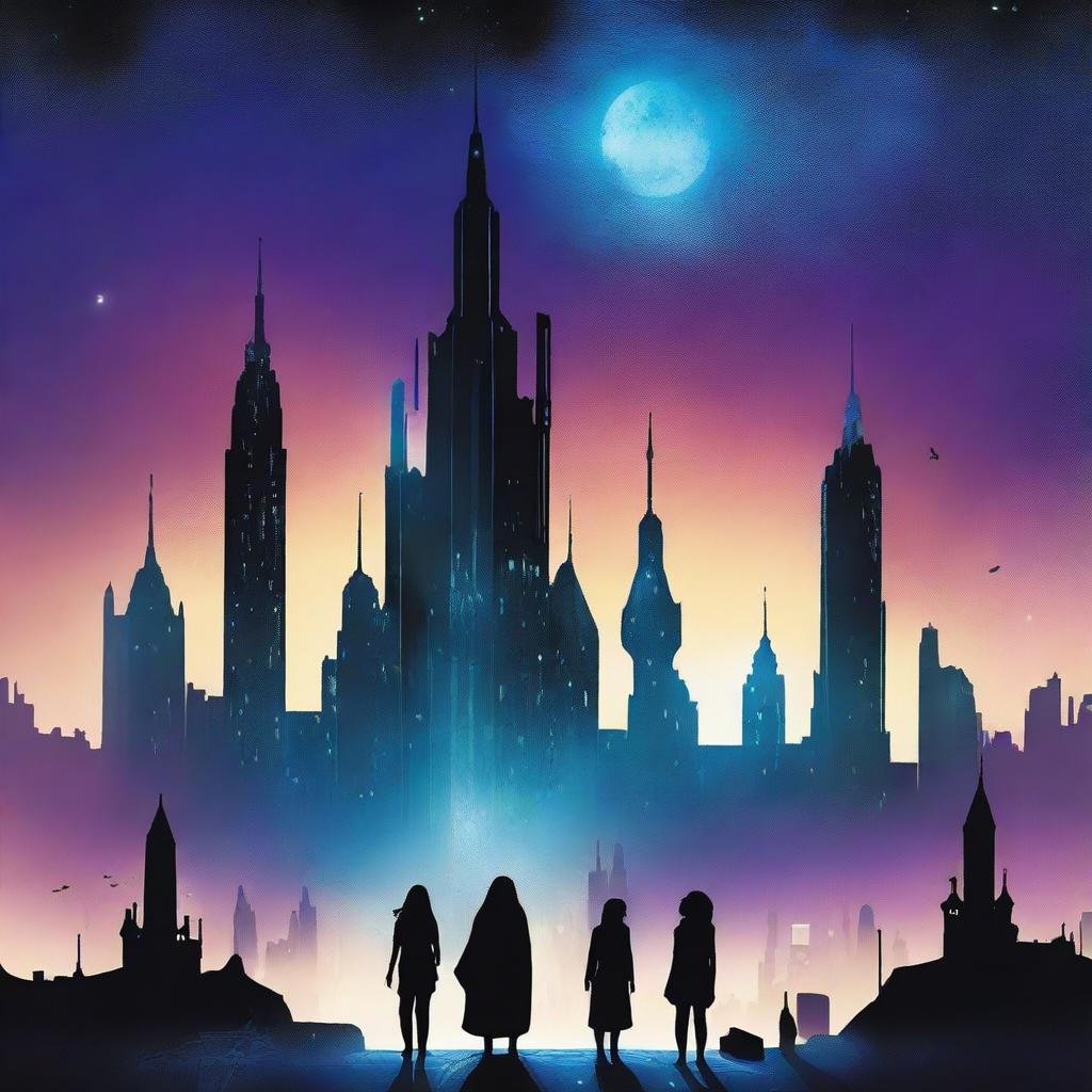 Create a book cover with a dark, foreboding starfield background