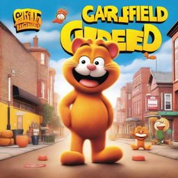 Create a movie poster for 'Garfield Movie 3' produced by SONY