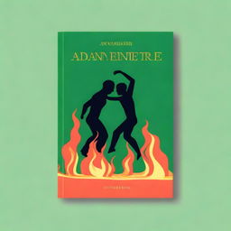Create a book cover with the title 'A Dance In Fire: I, by Waughin Jarth' on a plain green background
