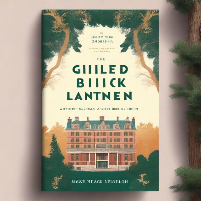 A mystery book cover featuring a large cozy hotel surrounded by trees as the centerpiece