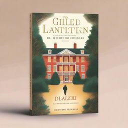 A mystery book cover featuring a large cozy hotel surrounded by trees as the centerpiece