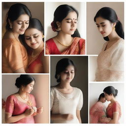 A series of scenes depicting a girl who marries a woman she never knew, arranged by her father