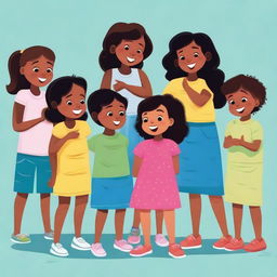 An illustration featuring children learning about privacy and modesty