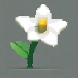 A pixel art image of a white bell flower