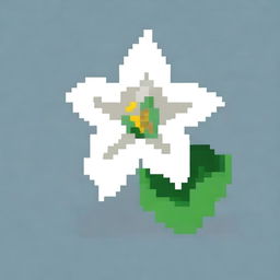 A pixel art image of a white bell flower