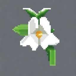 A pixel art image of a white bell flower