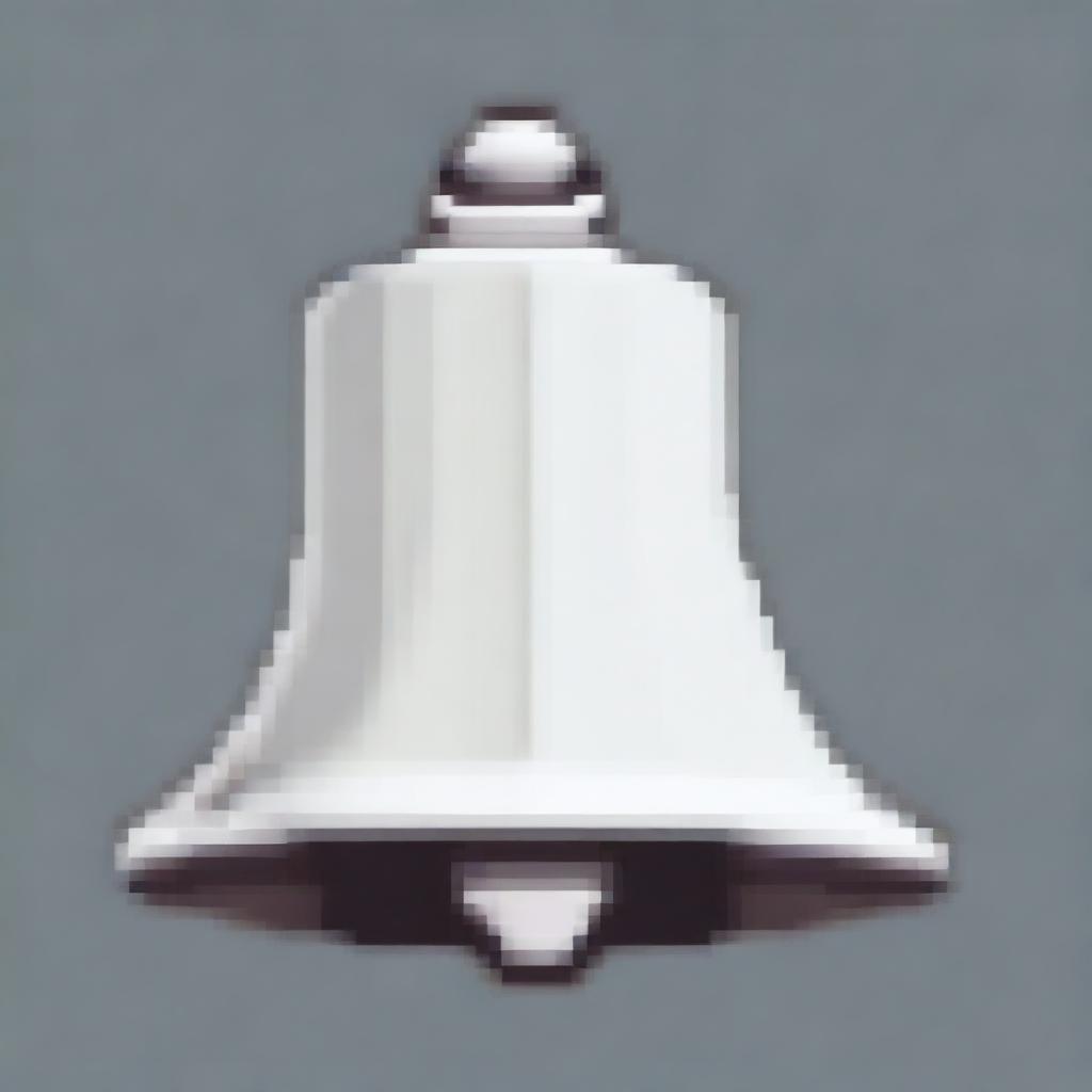 A pixel art image of a white bell