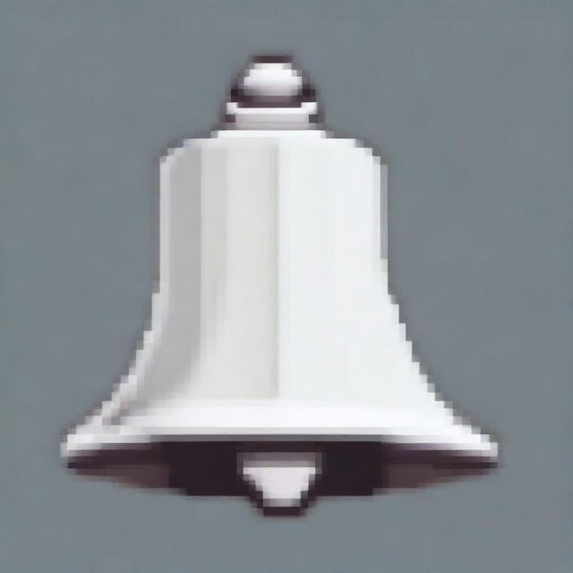 A pixel art image of a white bell