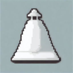 A pixel art image of a white bell