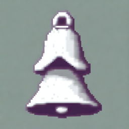 A pixel art image of a white bell