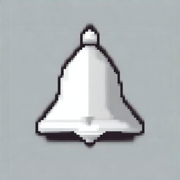 A pixel art image of a white bell