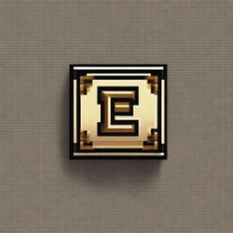 Create a pixel art image of a coin with the letter 'E' in the center