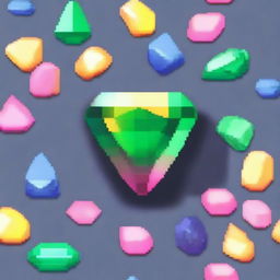 Create a pixel art image of a gemstone