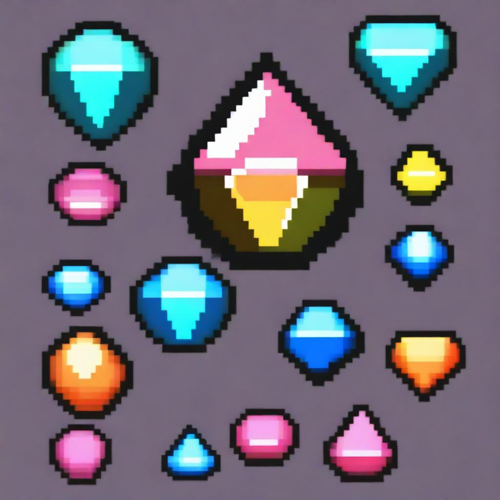 Create a pixel art image of a gem