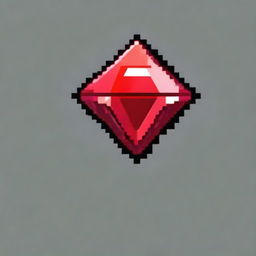 Create a pixel art image of a red gemstone