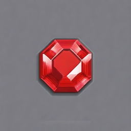 Create a pixel art image of a red gemstone