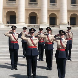 A realistic photoshoot in HD quality of an official state ceremony