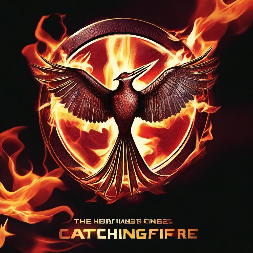 Create a movie poster for 'The Hunger Games: Catching Fire' without featuring any characters