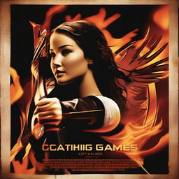 Create a movie poster for 'The Hunger Games: Catching Fire' without featuring any characters