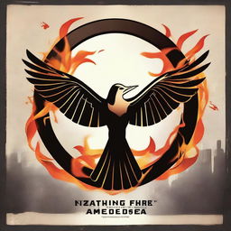 Create a unique movie poster for 'The Hunger Games: Catching Fire' without featuring any characters