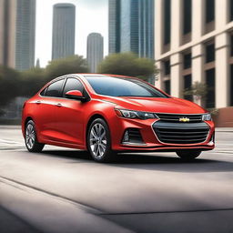 A detailed and vibrant image of the Chevrolet 科鲁泽 car