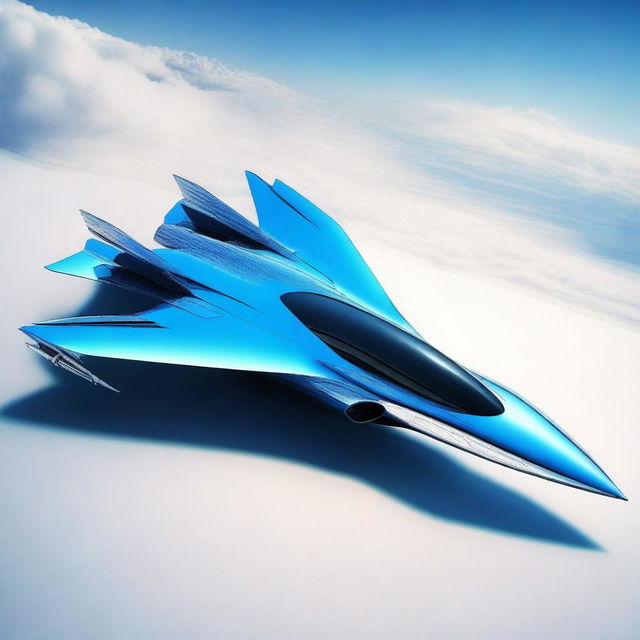 A highly detailed image of a futuristic fighter jet designed by Bugatti