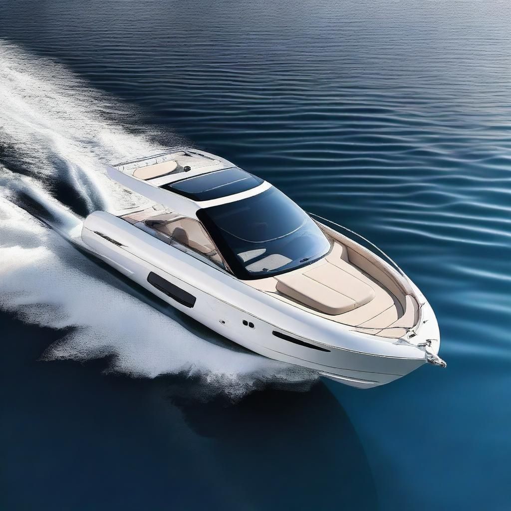 A sleek and modern boat designed by BMW, featuring elegant lines, a luxurious interior, and the iconic BMW logo prominently displayed