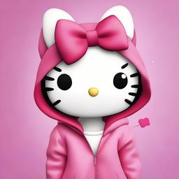 Create an image of a girl transformed into a Hello Kitty character