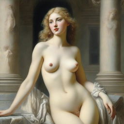 Aphrodite wearing lingerie, depicted in an artistic and tasteful manner