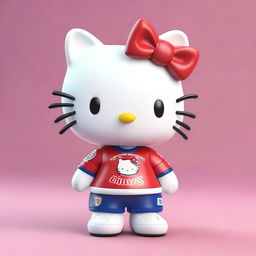 A 3D rendering of Hello Kitty wearing a Chivas soccer jersey