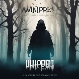 Create a horror book cover titled 'Whispers in the Dark'