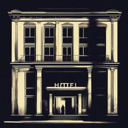 Create a horror film poster titled 'The Hotel'