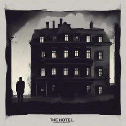 Create a horror film poster titled 'The Hotel'